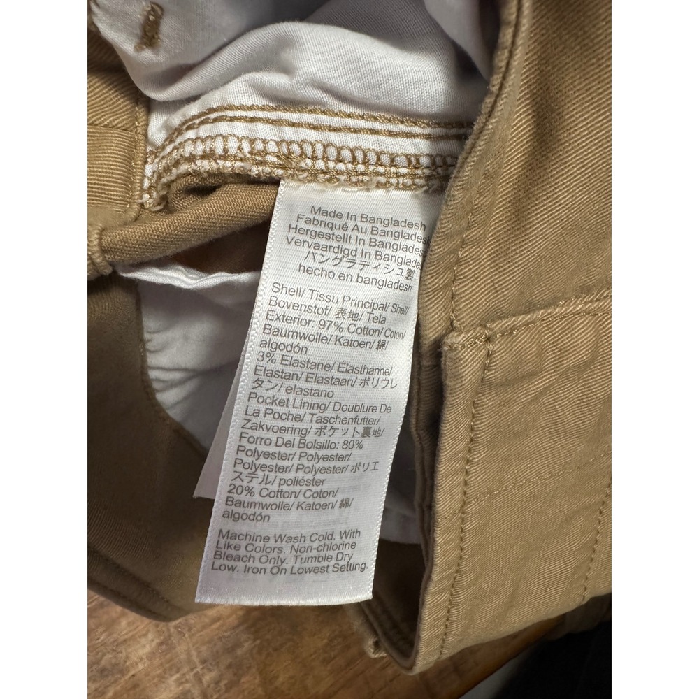 J. Crew Wide Leg Chino Pants Womens 8 Khaki Tan Excellent High Rise Cotton Blend - Picture 6 of 7